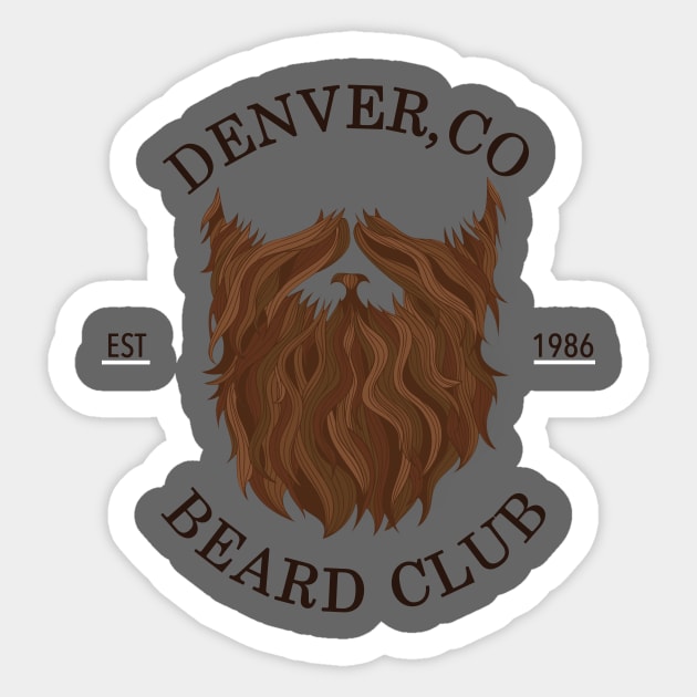 Denver Beard Club Est 1986 Sticker by gypsyjoshua